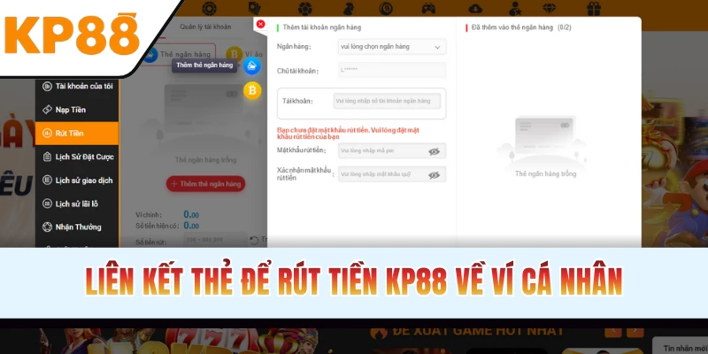 Liên kết thông tin thẻ để rút thưởng