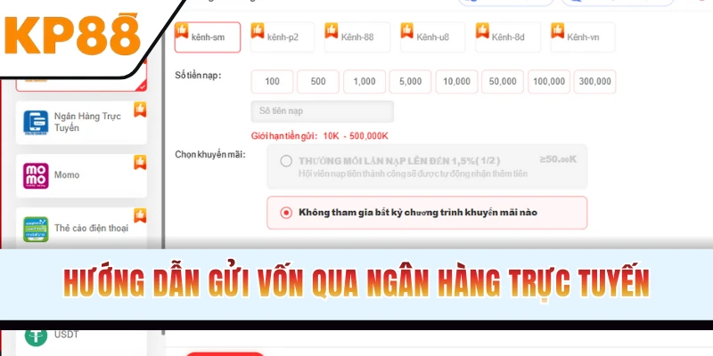 Nạp tiền tiện lợi, siêu tốc qua ngân hàng